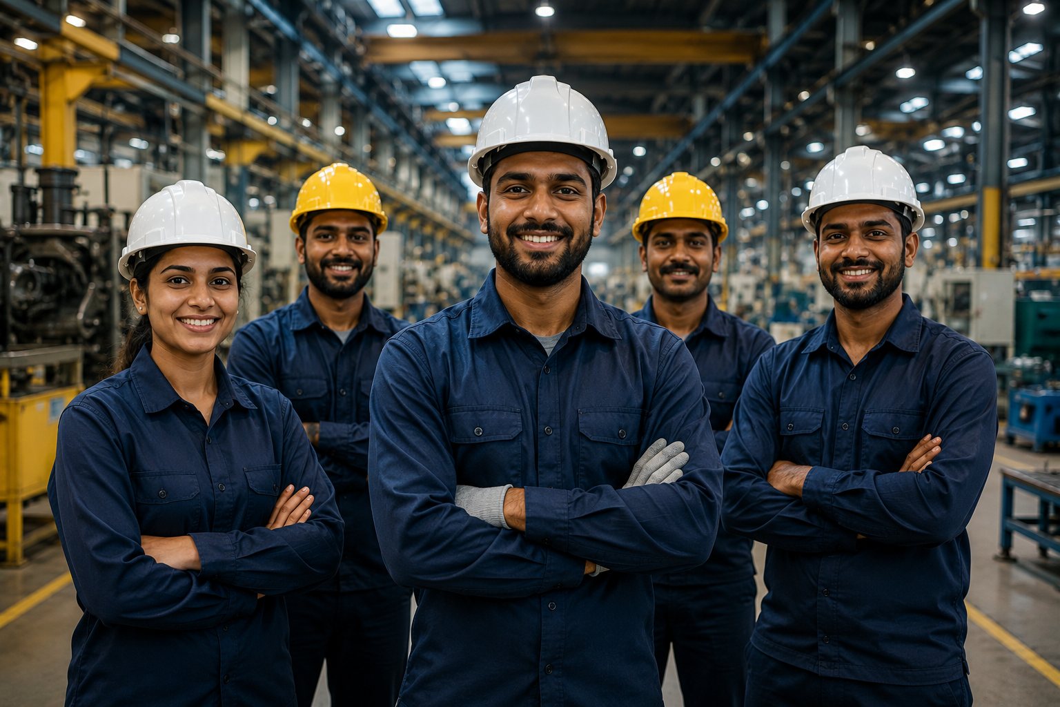 Professional industrial workforce team